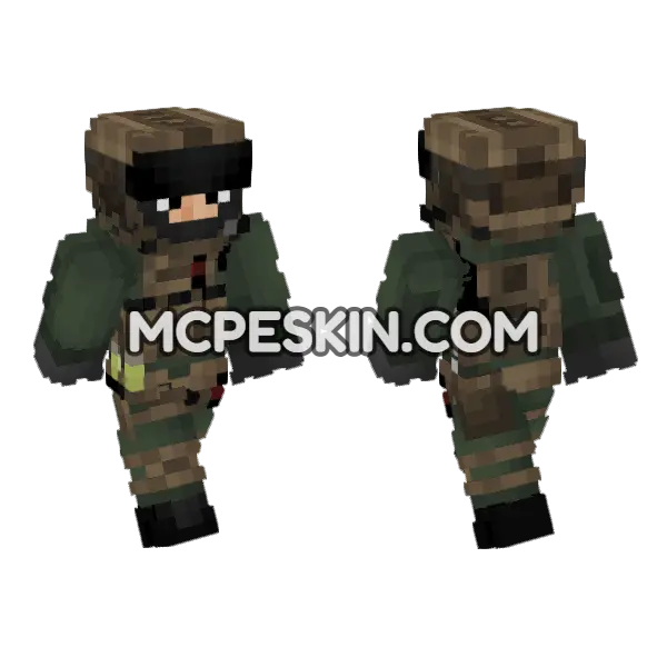 Private Military Contractor Minecraft Bedrock skin, front and back