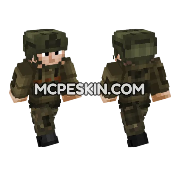 Private Military Operator Minecraft Bedrock skin, front and back