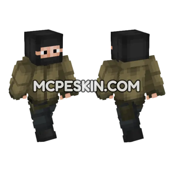 Private Military Operator Minecraft Bedrock skin, front and back