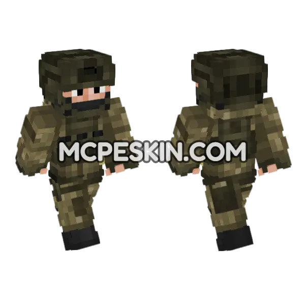 Private Military Operator Minecraft Bedrock skin, front and back
