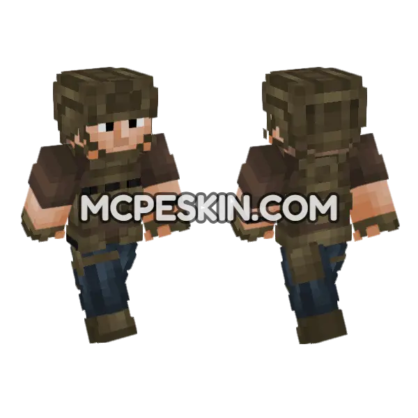 Private Military Operator V4 Minecraft Bedrock skin, front and back