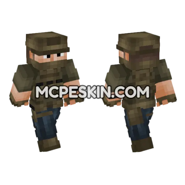 Private Military Operator V5 Minecraft Bedrock skin, front and back