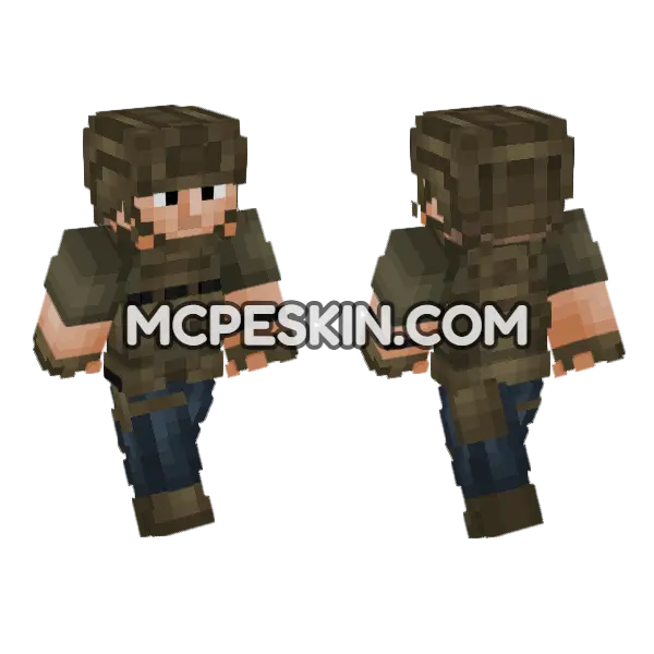 Private Military Operator V6 Minecraft Bedrock skin, front and back