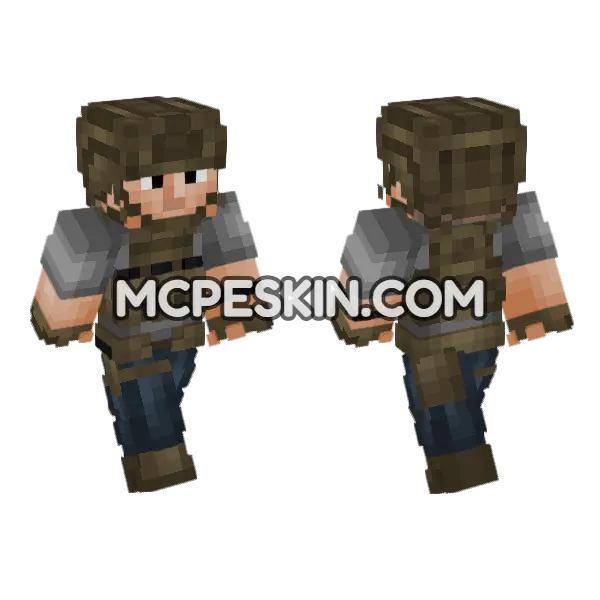 Private Military Operator V8 Minecraft Bedrock skin, front and back