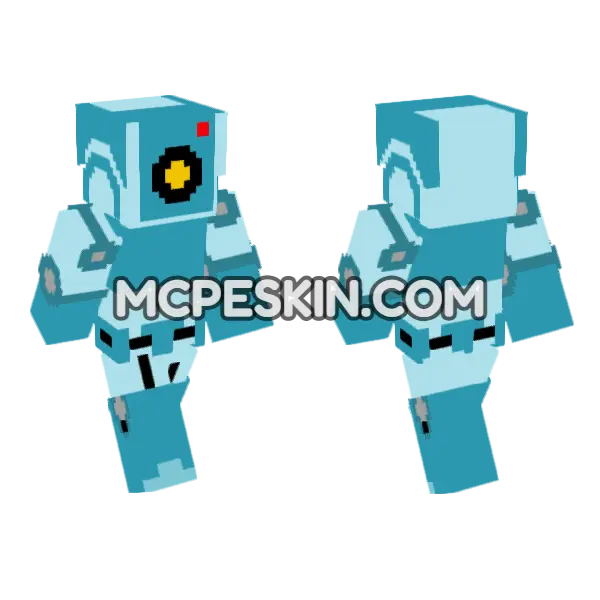 Protagonist Robot Minecraft Bedrock skin, front and back