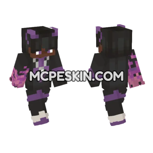 Purple Minecraft Bedrock skin, front and back