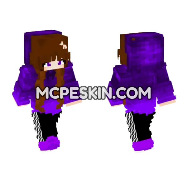 Purple Minecraft Bedrock skin, front and back