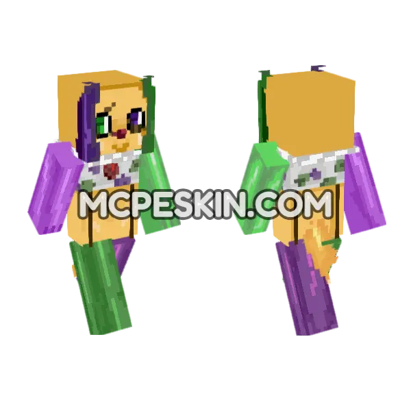 Purple and Green Candle Character, front and back