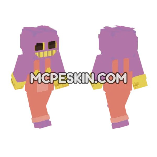 Purple Bunny Character, front and back