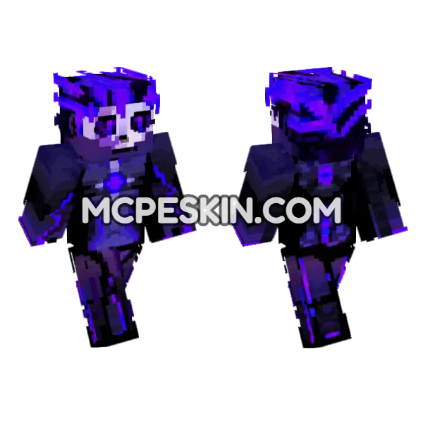 Purple Cat Character Minecraft Bedrock skin, front and back