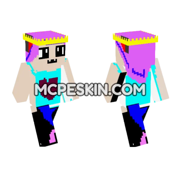 Purple Cat Girl, front and back
