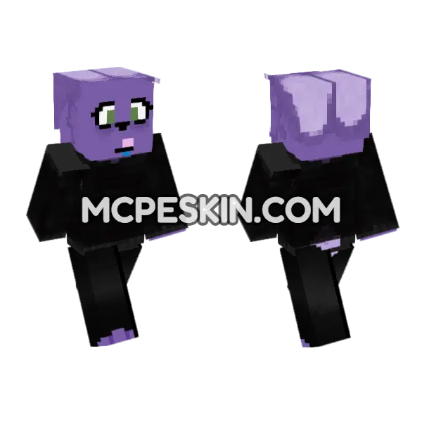 Purple Cat Skin Minecraft Bedrock skin, front and back