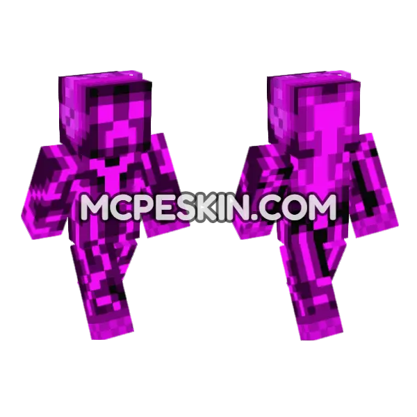 Purple Creeper Minecraft Bedrock skin, front and back