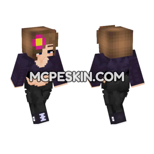 Purple Crop Top Outfit, front and back