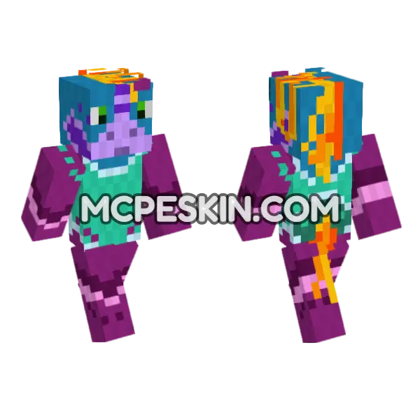 Purple Dragon Skin Minecraft Bedrock skin, front and back