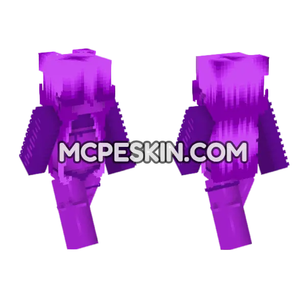 Purple E-girl Outfit Minecraft Bedrock skin, front and back