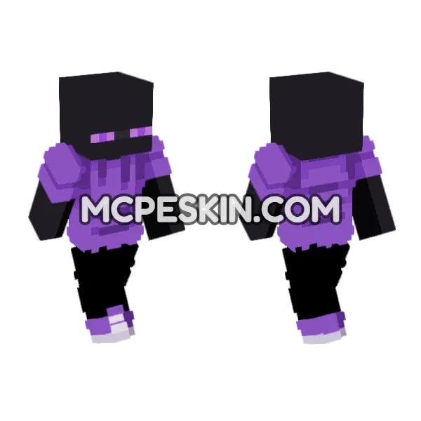Purple Enderman Minecraft Bedrock skin, front and back