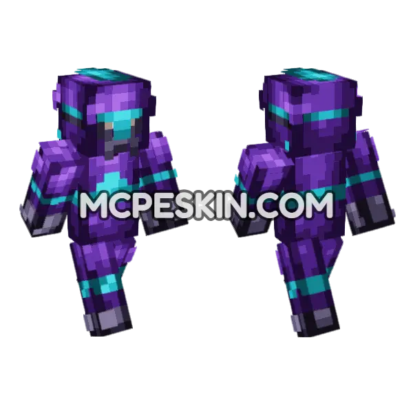 Purple Epic Knight Minecraft Bedrock skin, front and back
