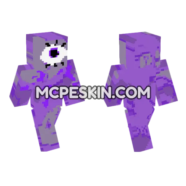 Purple Eye Creature Minecraft Bedrock skin, front and back