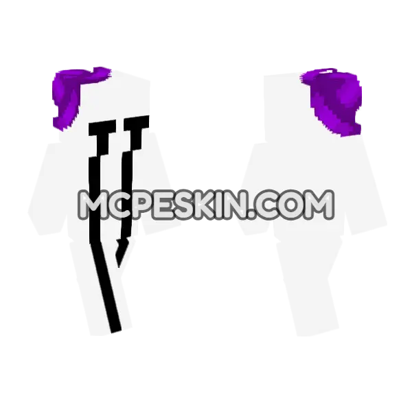 Purple Eyes Character Minecraft Bedrock skin, front and back
