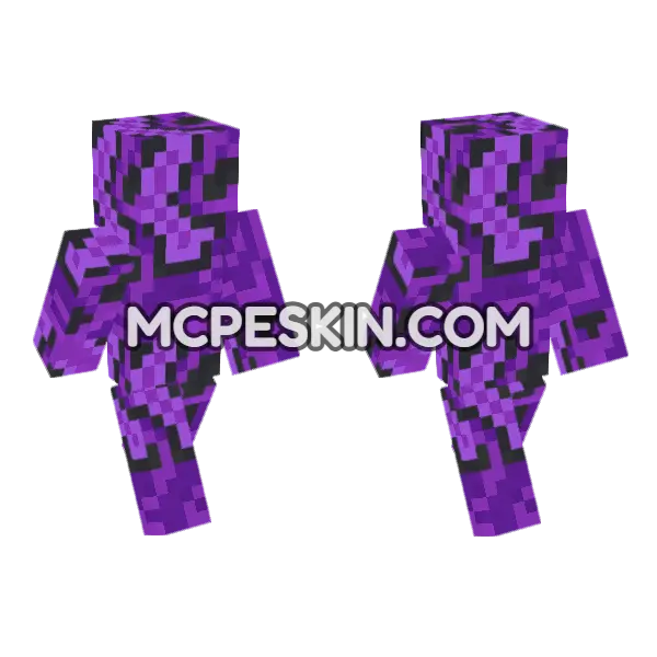 Purple Glazed Terracotta Minecraft Bedrock skin, front and back