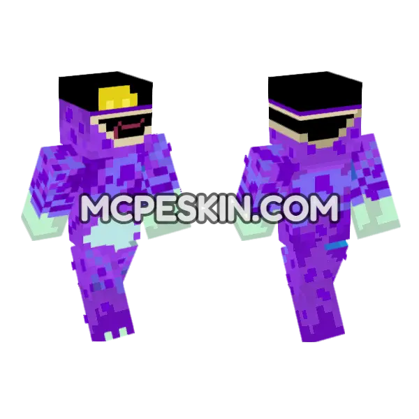 Purple Glombrox Minecraft Bedrock skin, front and back