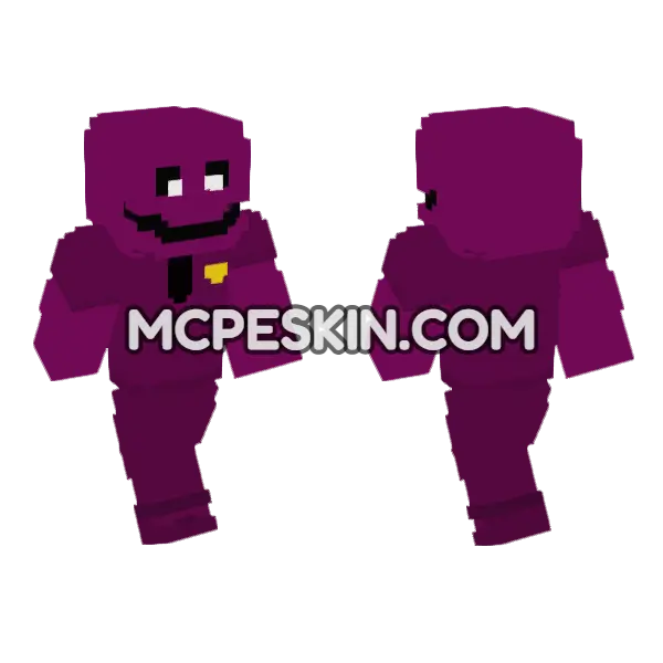 Purple Guy William Afton Minecraft Bedrock skin, front and back