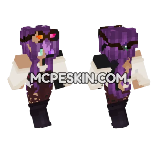 Purple Hair Girl, front and back