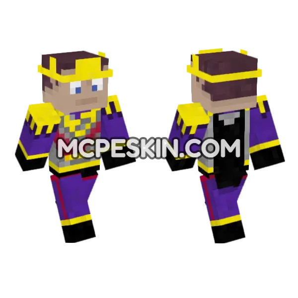 Purple Hero Outfit Minecraft Bedrock skin, front and back