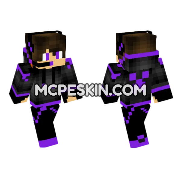Purple Hoodie Gamer, front and back
