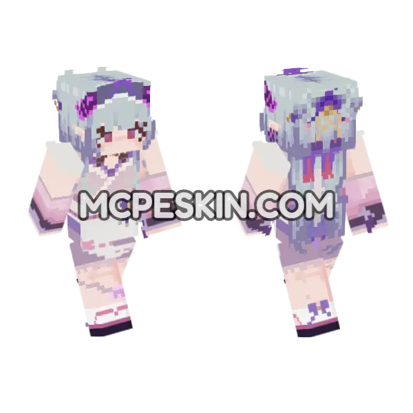 Purple Kimono Girl, front and back