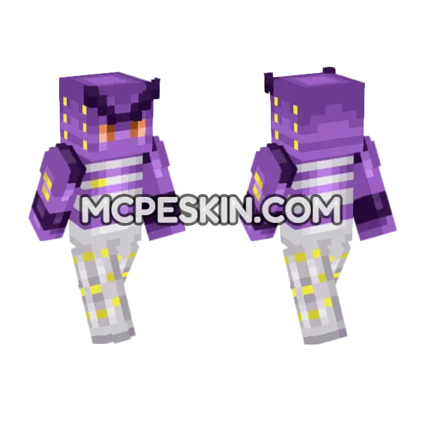 Purple King Outfit Minecraft Bedrock skin, front and back