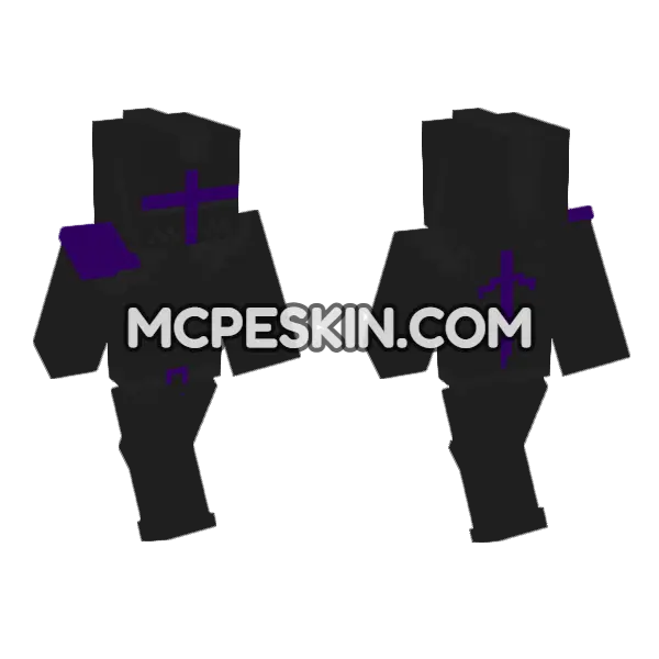 Purple Knight Armor Minecraft Bedrock skin, front and back