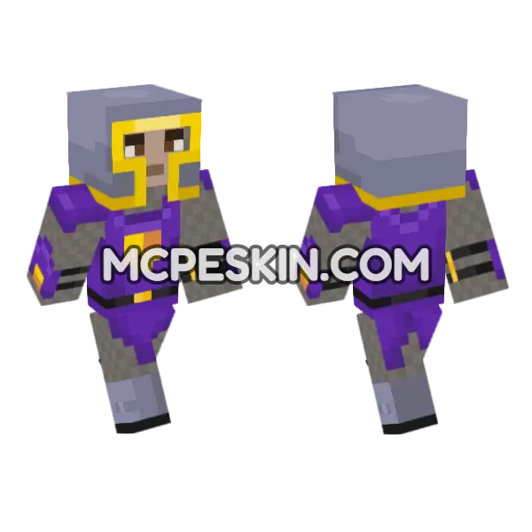 Purple Knight Skin Minecraft Bedrock skin, front and back