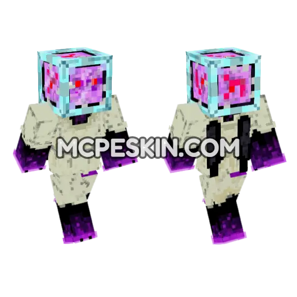 Purple Loser Minecraft Bedrock skin, front and back