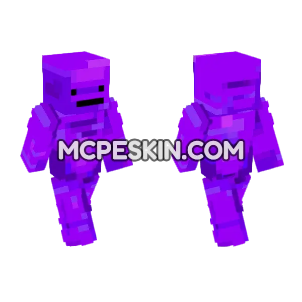 Purple Man Minecraft Bedrock skin, front and back