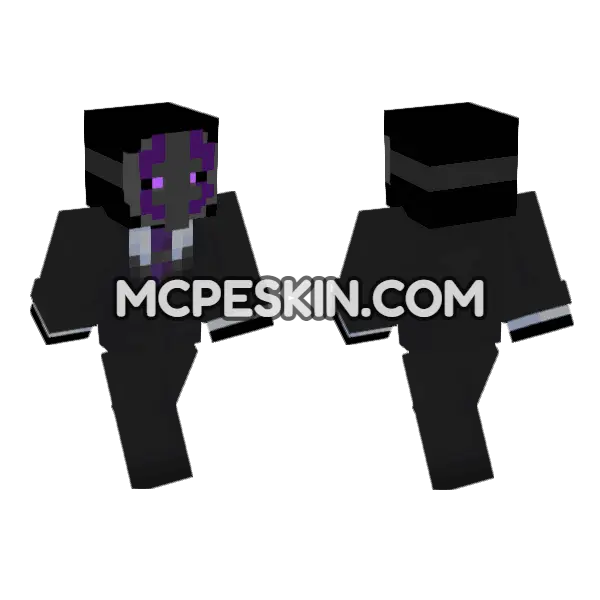 Purple Mask V2 Minecraft Bedrock skin, front and back