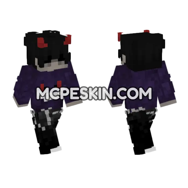 Purple Nightmare Skin 2 Minecraft Bedrock skin, front and back