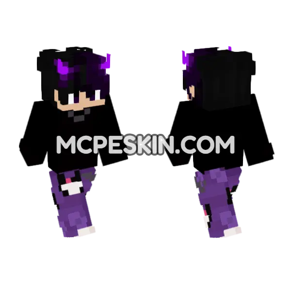 Purple Nightmare Skin 4 Minecraft Bedrock skin, front and back