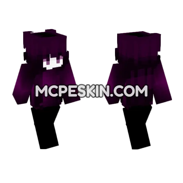 Purple Nightmare Skin 5 Minecraft Bedrock skin, front and back
