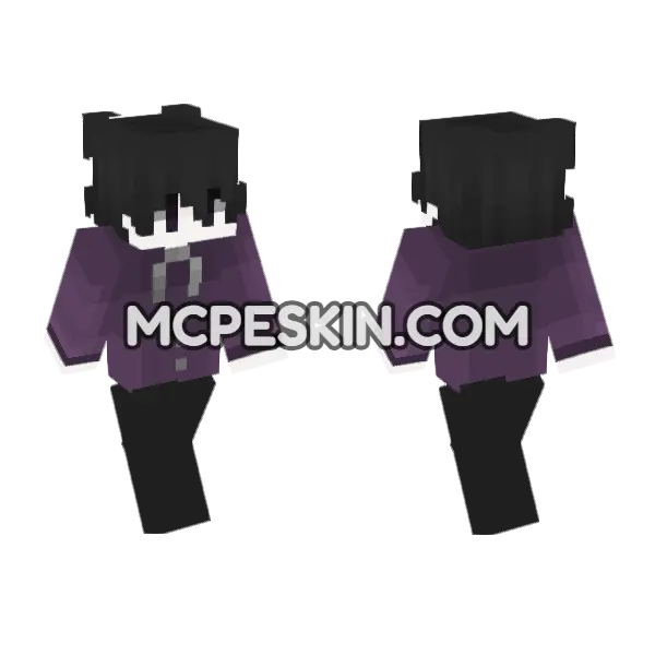 Purple Nightmare Skin 6 Minecraft Bedrock skin, front and back