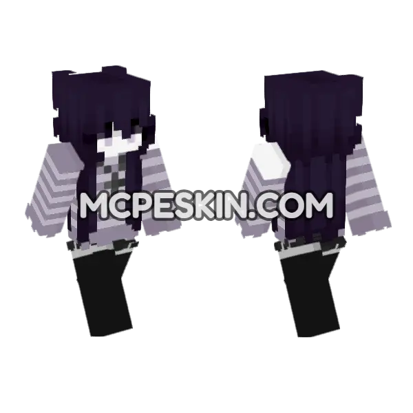 Purple Nightmare Skin 7 Minecraft Bedrock skin, front and back