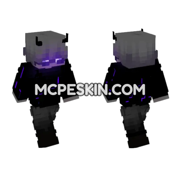 Purple Nightmare Skin 8 Minecraft Bedrock skin, front and back