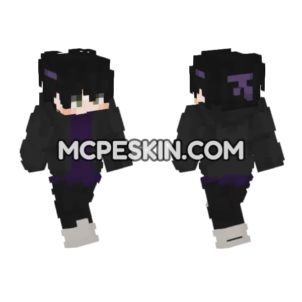 Purple Nightmare Skin 9 Minecraft Bedrock skin, front and back