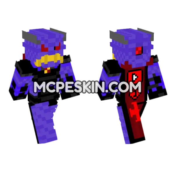 Purple Robot Warrior, front and back