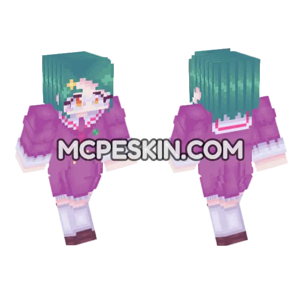 Purple School Uniform Minecraft Bedrock skin, front and back