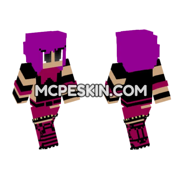 Purple Shadow Teleporter Minecraft Bedrock skin, front and back