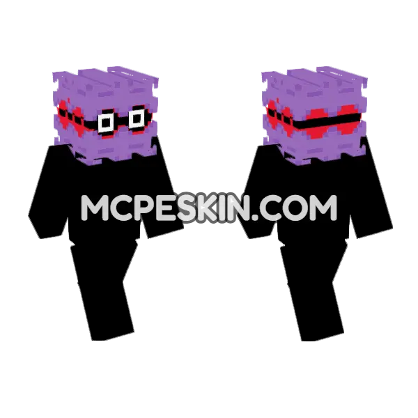 Purple Striped Armor Minecraft Bedrock skin, front and back