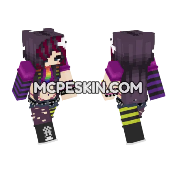 Purple Striped Outfit, front and back