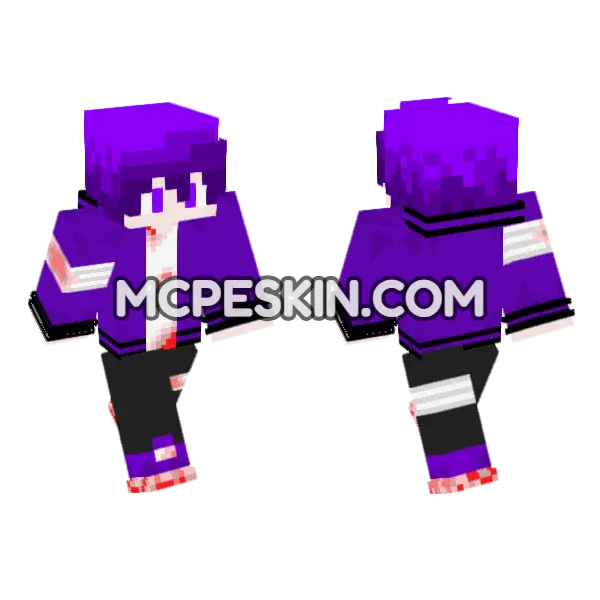 Purple The Runner Minecraft Bedrock skin, front and back